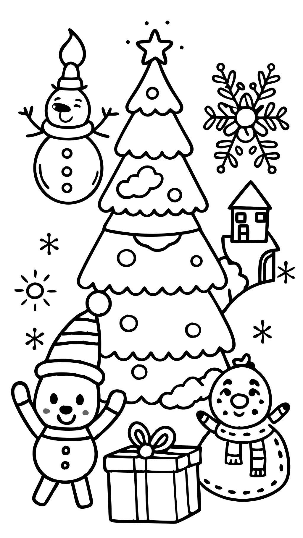 páginas para colorear de dibujos animados de Navidad